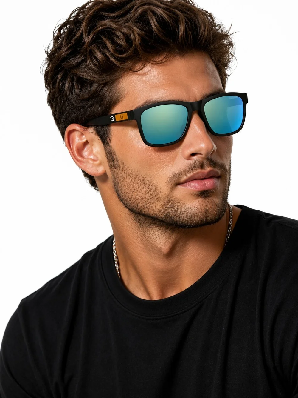 🆕️True Religion Mirrored Sunglasses Black Blue UV Protection NWT